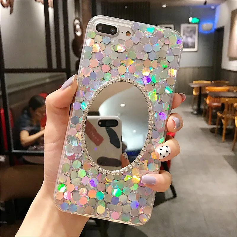 Для huawei P8 P9 P10 плюс P20 Lite P30 pro selfie P Smart роскошный Симпатичные Блеск зеркало со