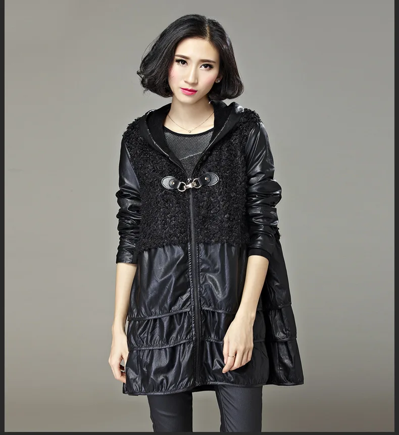 2016 Осень Зима Женский трапециевидный Тренч модные женские туфли PU Одежда с