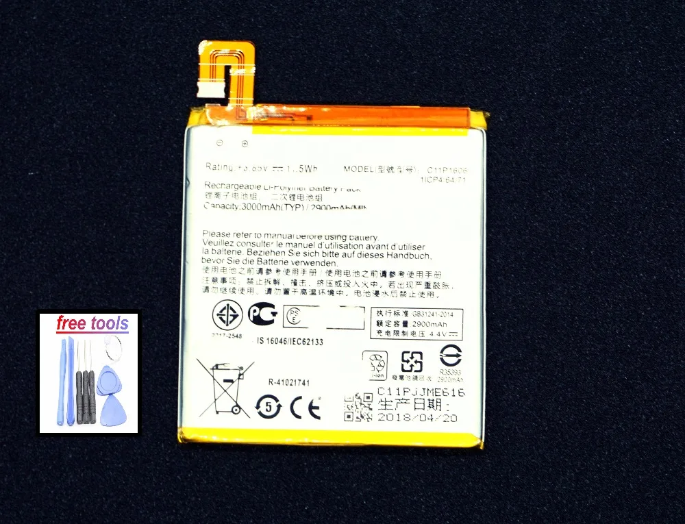 LehonS 1x2900 mAh/11.5Wh смартфон Замена Батарея для Asus лазер Zenfone 3 ZC551KL Z01BDA C11P1606 с