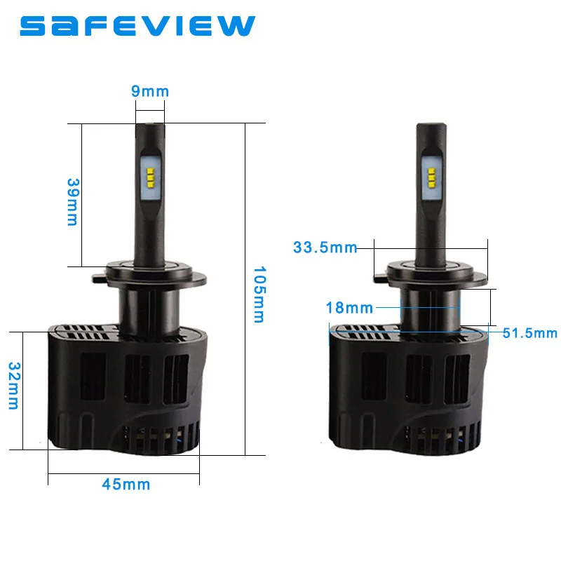 Автомобильные фары Светодиодные H7/H4/H8/H9/H11/HB3/9005/H10/HB4/9006/H1/H3/880 25W 3200LM 6000K автомобильные передние фары