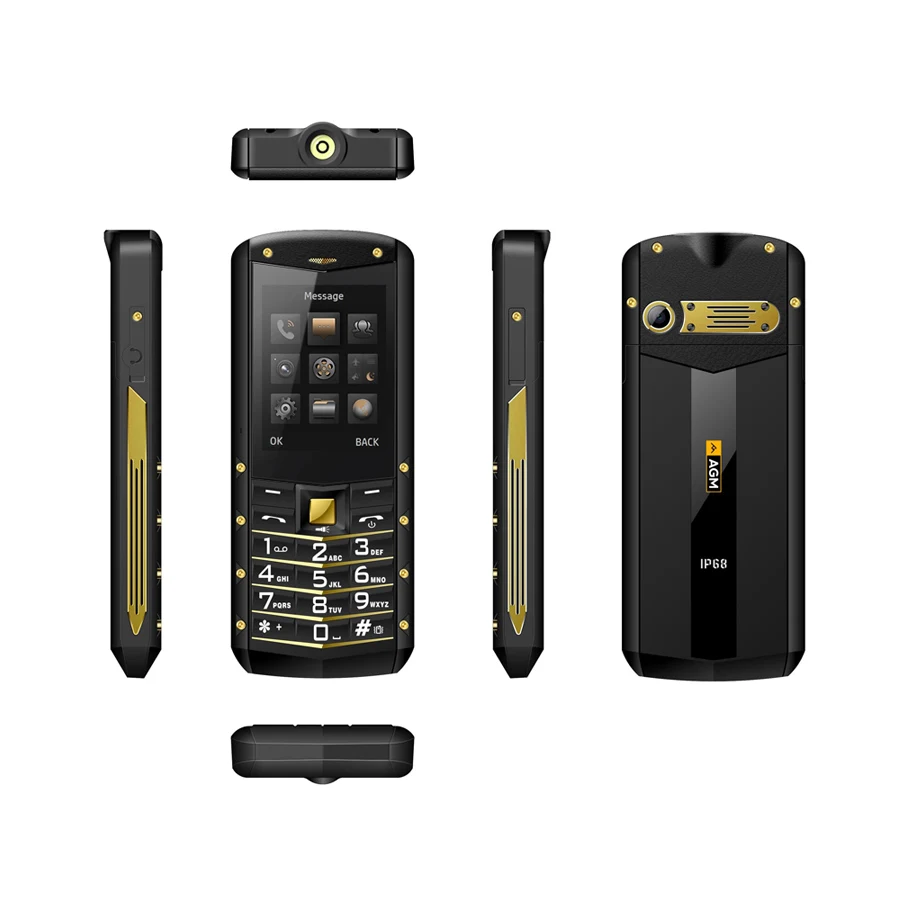 AGM M2 IP68 Водонепроницаемый 2,4 дюймов 2G GSM бар телефон с двумя sim-картами Bluetooth 1970 мАч FM студенческий бизнес-телефон с клавиатурой