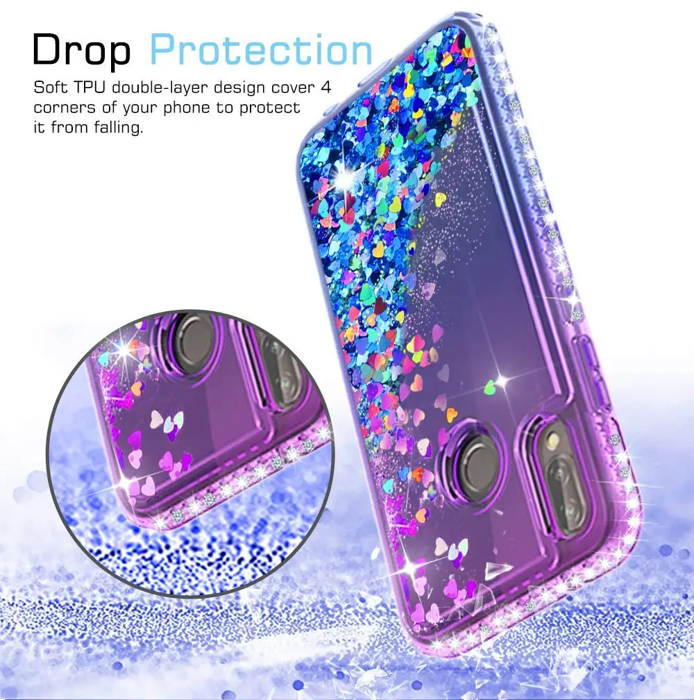 Luxury Bling Diamond Glitter Case For Huawei P20 Lite Coque Nova 3e Liquid Quicksand Floating Sparkle Flowing Cover | Мобильные