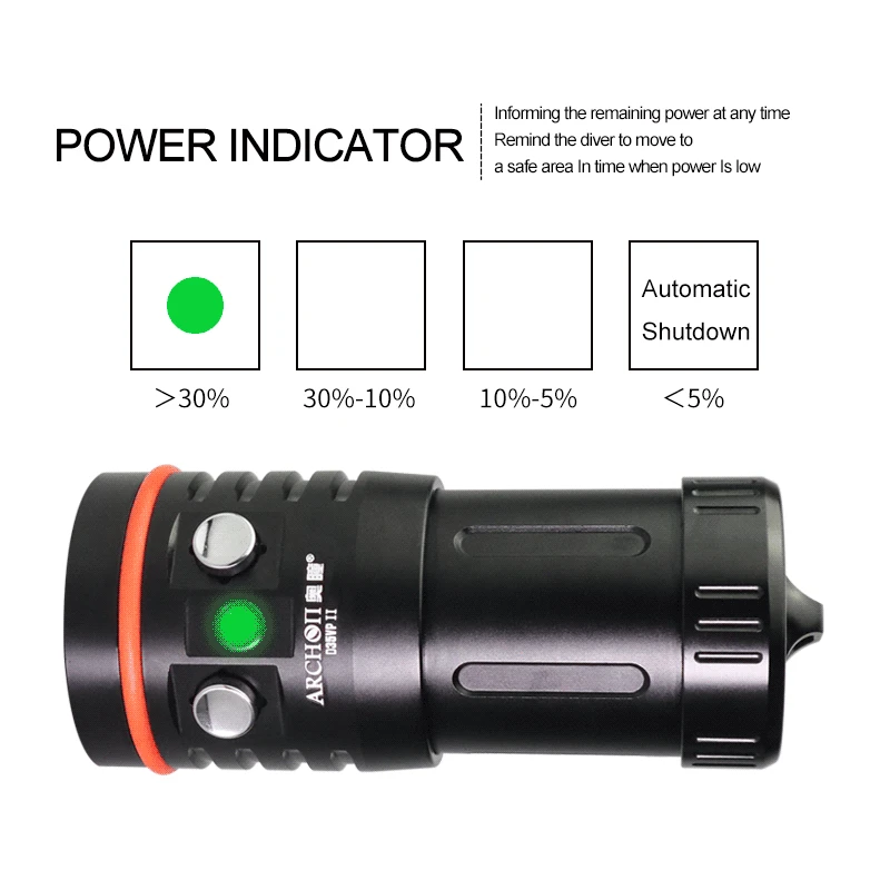 ARCHON W41VP II D35VP II фонарик для дайвинга 4200LM CREE L2 Красный СВЕТОДИОДНЫЙ УФ подводные фонари для дайвинга фотографирование видео точечный свет
