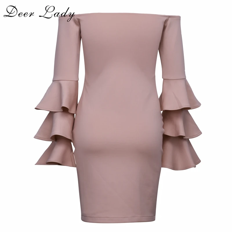 Женское облегающее платье без бретелек с рукавами фонариками 2017|sleeve dress|strapless bodycon
