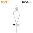 YCLAB 1000 мл Seperatory Воронка Груша Форма 1Л с градацией земли в стеклянной пробке и стопкок лабораторное химическое оборудование