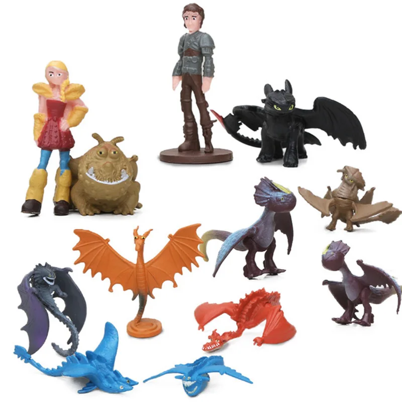 12pcs figure 15 см Белый Беззубик Как приручить дракона 3 плюшевая игрушка Ночная фурия мягкий белый дракон чучело животное кукла игрушки светильник Fury - Цвет: 12pcs figure