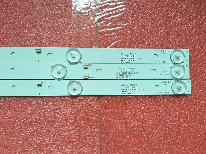 1 комплект = 3 шт. светодиодная подсветка для JS-D-JP3920-061EC JS-D-JP3920-071EC E39F2000 MCPCB AKAI AKTV401