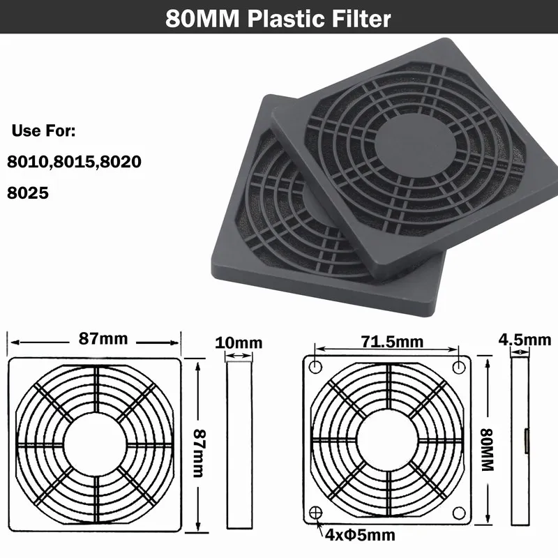 80mm 10 шт Gdstime пылезащитный 40 мм 50 мм 60 мм 80 мм 90 мм 120 мм чехол для ПК с вентилятором Пылезащитный фильтр Защитная крышка для гриля пластиковая ComputerFan - Цвет лезвия: 80mm