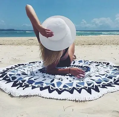 2016 новые летние большие пляжные полотенца с принтом кисточками|round beach towel|printed round