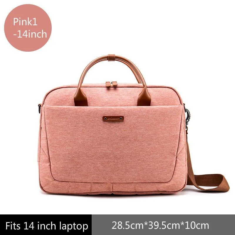 Pink1 14inch Новинка, женский портфель, Офисная сумка для ноутбука, для женщин, для работы с компьютером, через плечо, деловые сумки, мужские дорожные сумки - Цвет: Pink1 14inch