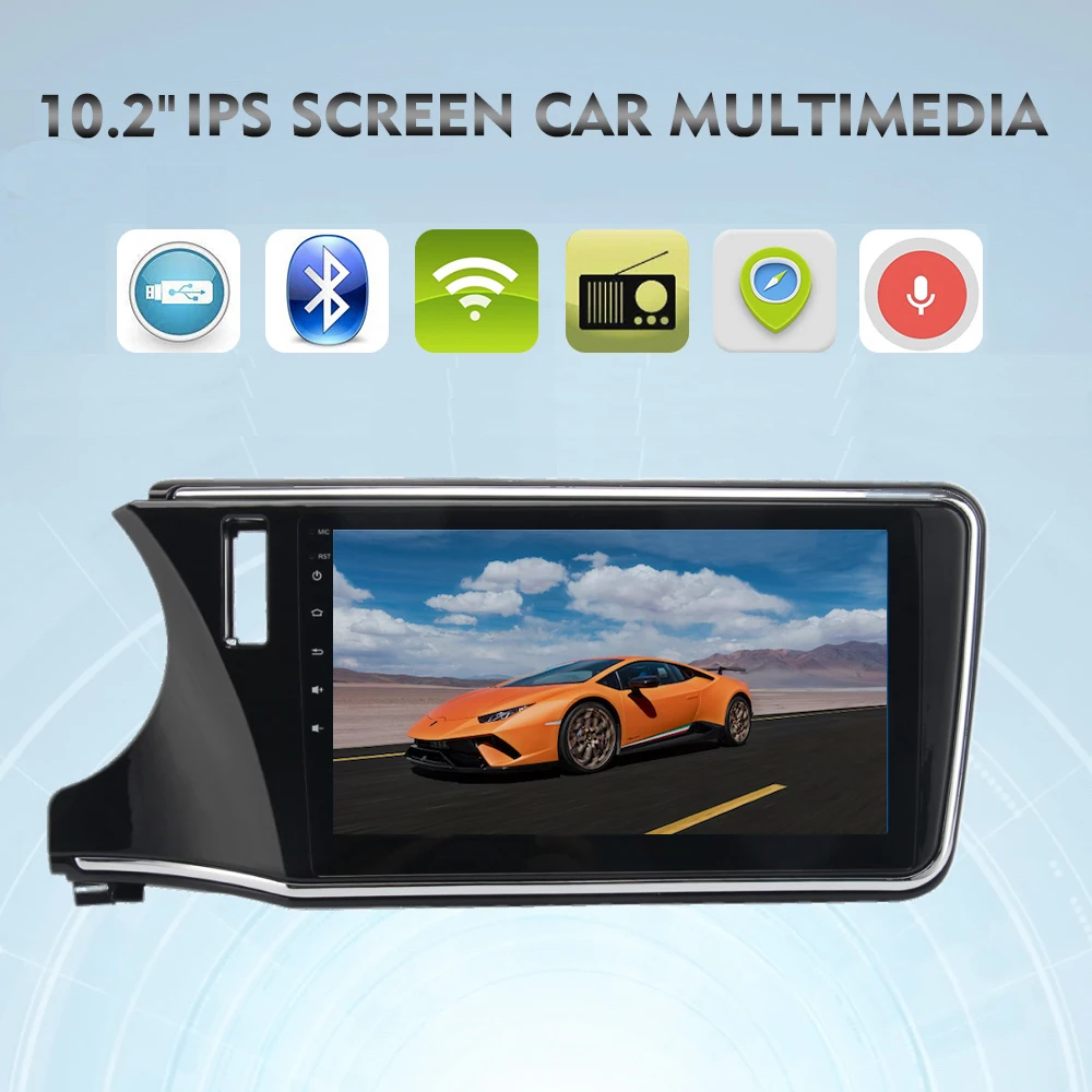 Авторадио 1 din GPS для Honda City 2015 2016 2017 10 2 &quotIPS экран Android 9 0 навигация 4 Гб ram + 32 ГБ rom 8