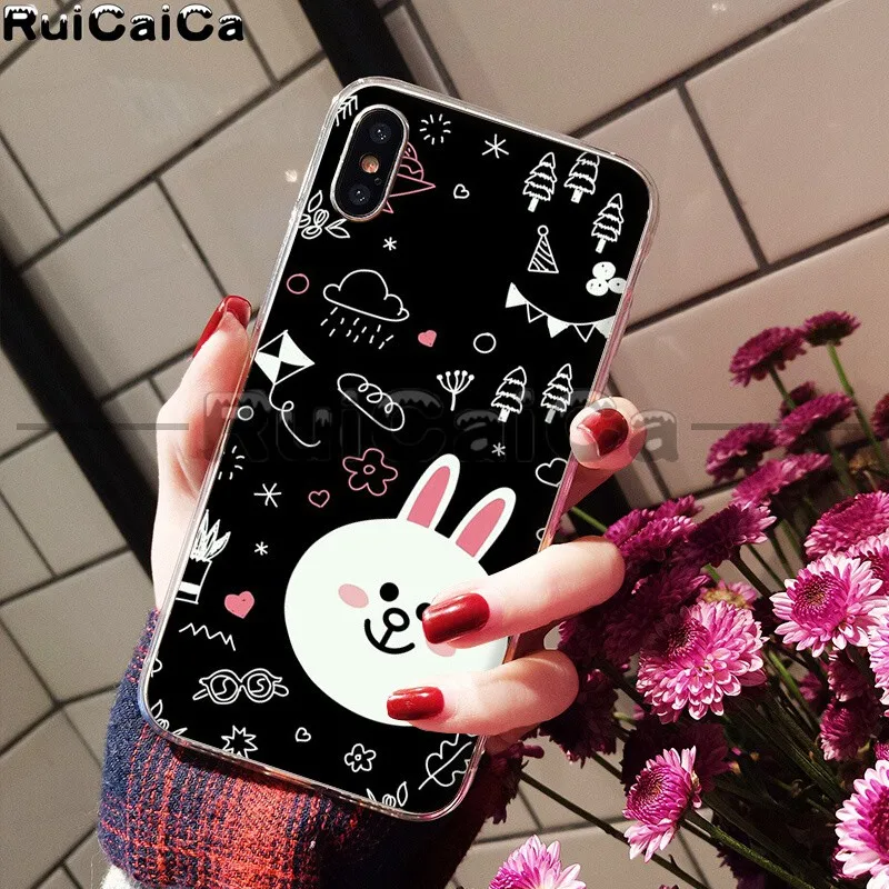 RuiCaiCa Line Friends коричневый Медведь Мягкий ТПУ чехол для телефона для Apple iPhone 8 7 6 6S Plus X XS MAX 5 5S SE XR мобильных телефонов - Цвет: A6