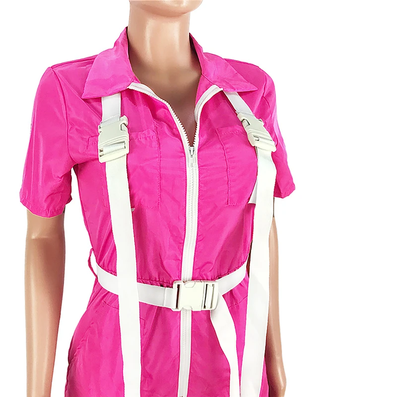 Готический Карманный кружевной комбинезон на молнии женский элегантный