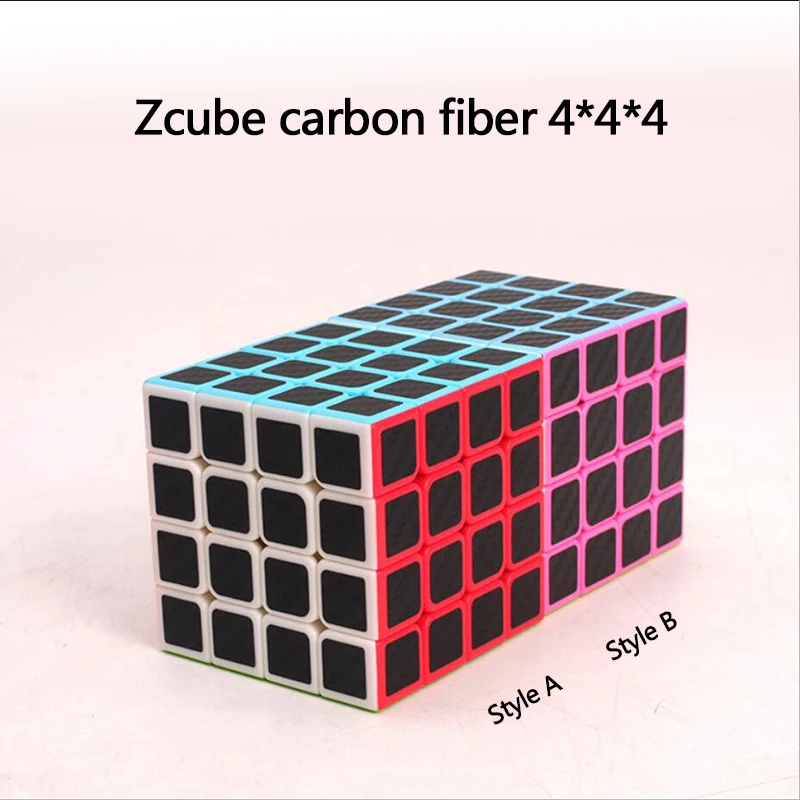Zcube Magic Cube 4x4x4 углерода волокно стикеры высокое качество Professional скорость