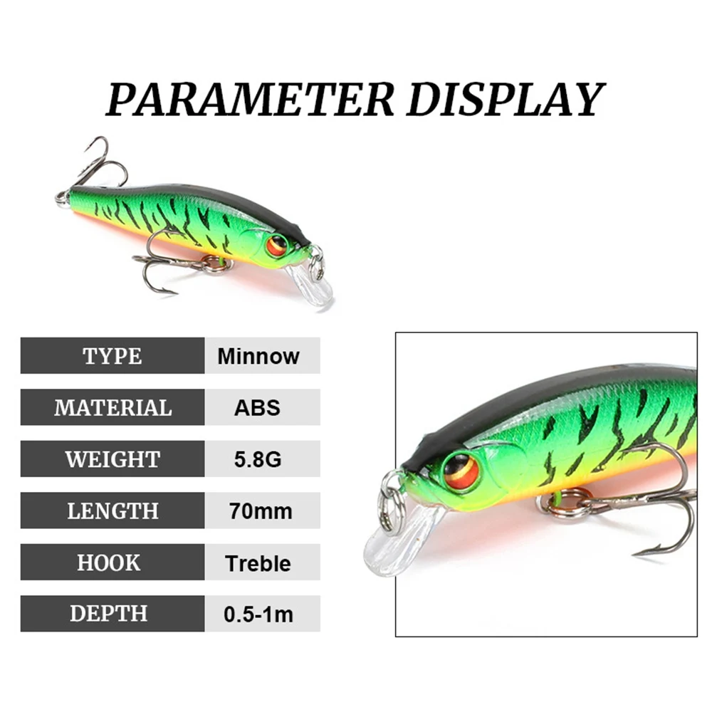 Victorsense Minnow приманки для ловли рыбы 70 мм 5 8g Crankba плавающая искусственная приманка