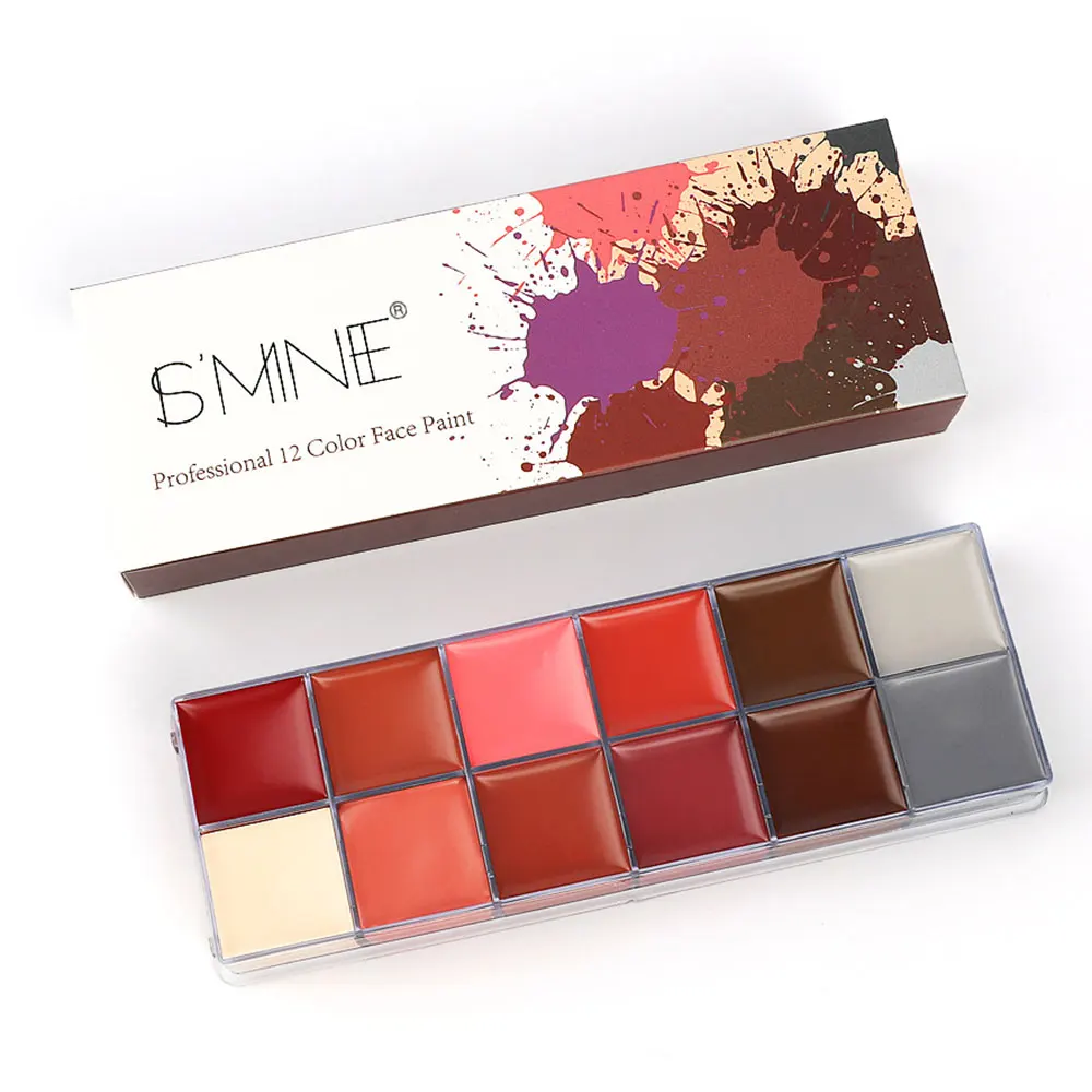 12 цветов тело живопись разноцветный уживечерние косплей Хэллоуин косметика для