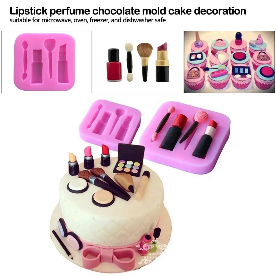 DIY глина мягкая глина moldMakeup кисти силиконовые формы помада духи форма для шоколада, помадки украшения торта