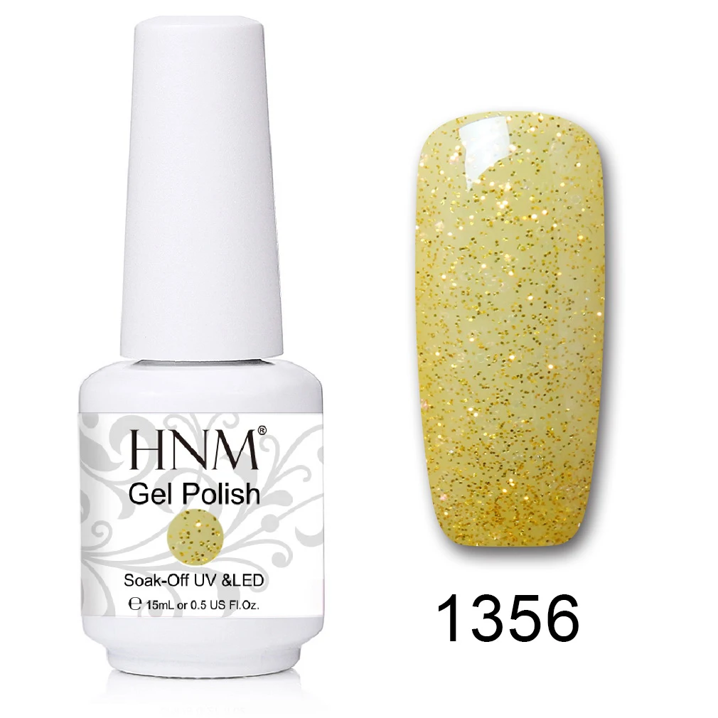 1356 HNM 241 Colors 15ml Pure Glitter UV Gel Nail Polish Soak Off Primer LED Lamp GelLak Hybrid Varnish For Nails Art Enamel Lacquer - Цвет: 1356