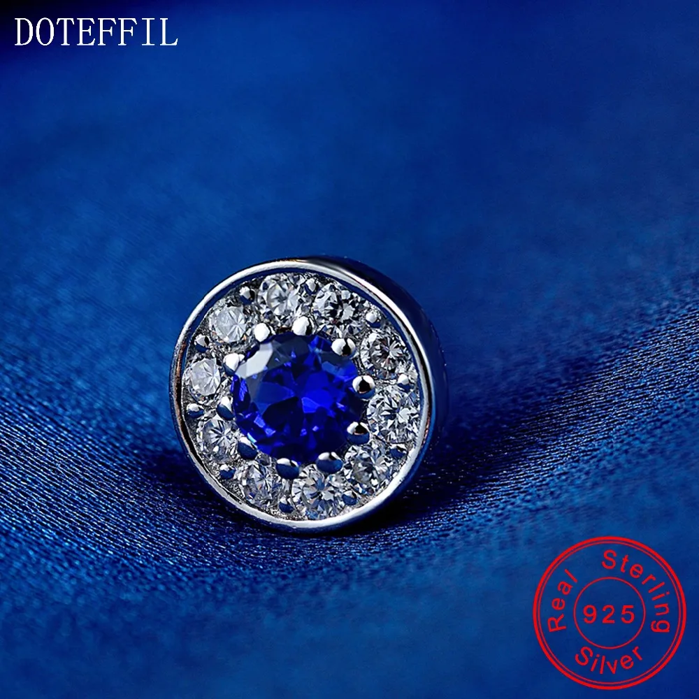 Серьги из 100% стерлингового серебра очаровательные женские модные серьги с синим