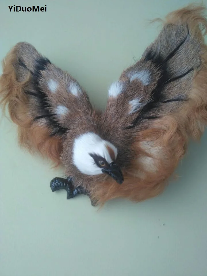 Искусственная птица, большая модель 22x25 см, крылья орла, модель, полиэтилен и мех, настенный кулон ручной работы, украшение для дома a2520