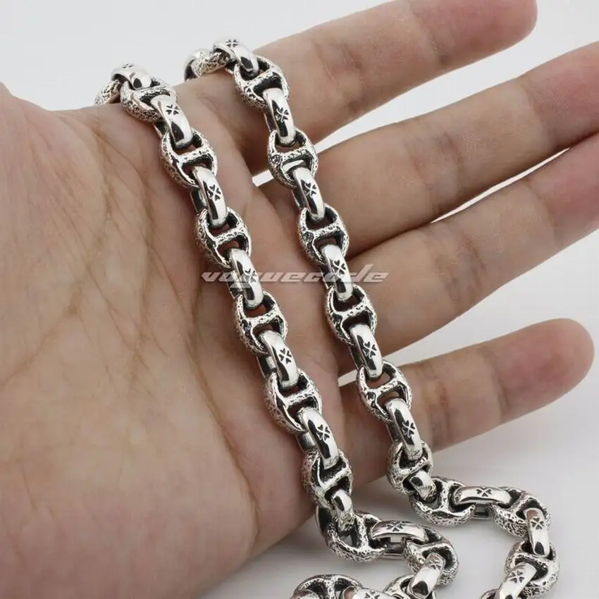 925 пробы Серебряное мужское байкерское ожерелье 8L008|biker necklace|silver menmens sterling silver necklace
