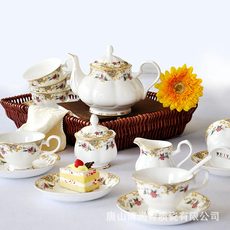 Высококачественный кофейный костюм Tangshan из костяного фарфора Европейский