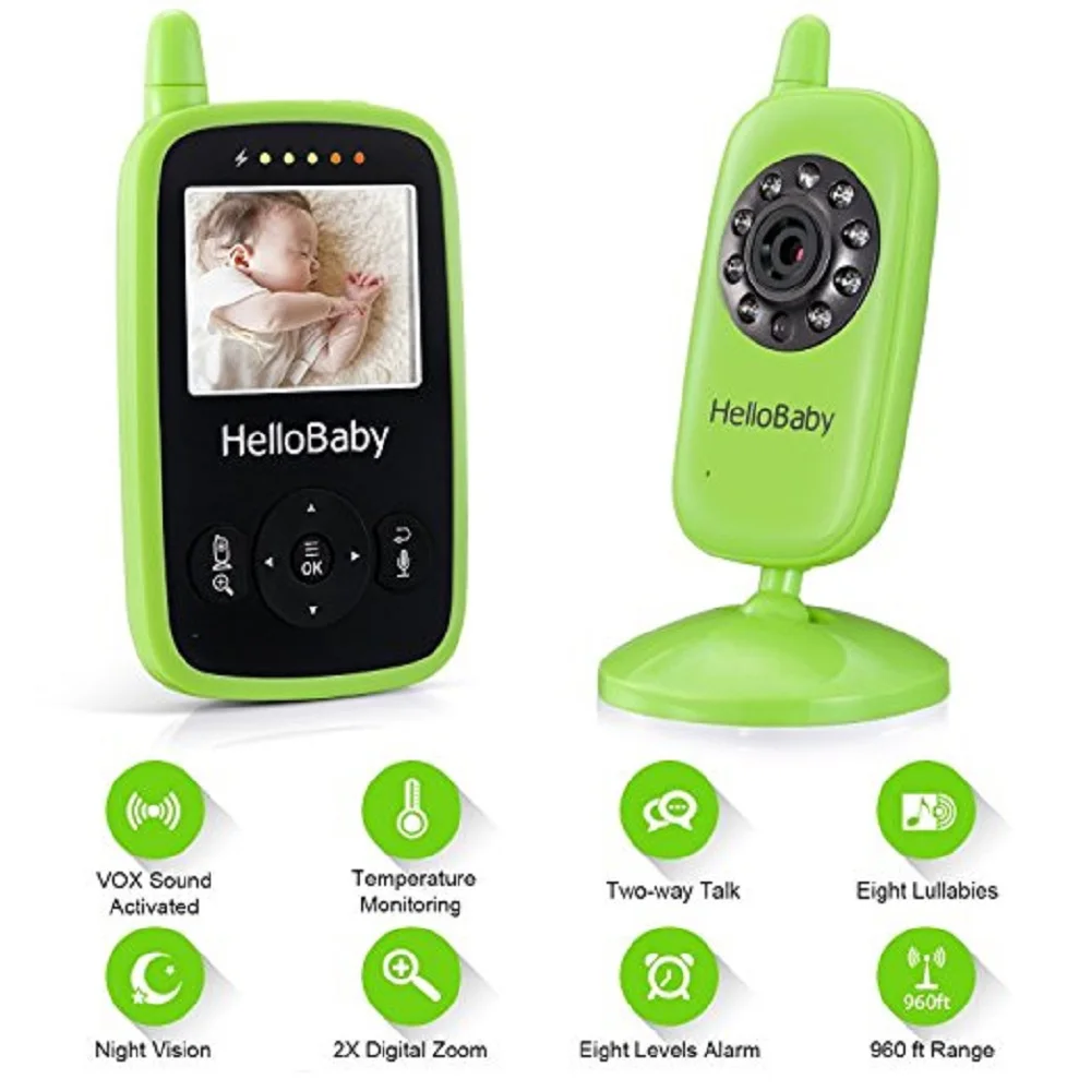 HB24 портативный детский монитор 2 4 дюймов HelloBaby с инфракрасным ночным видением и