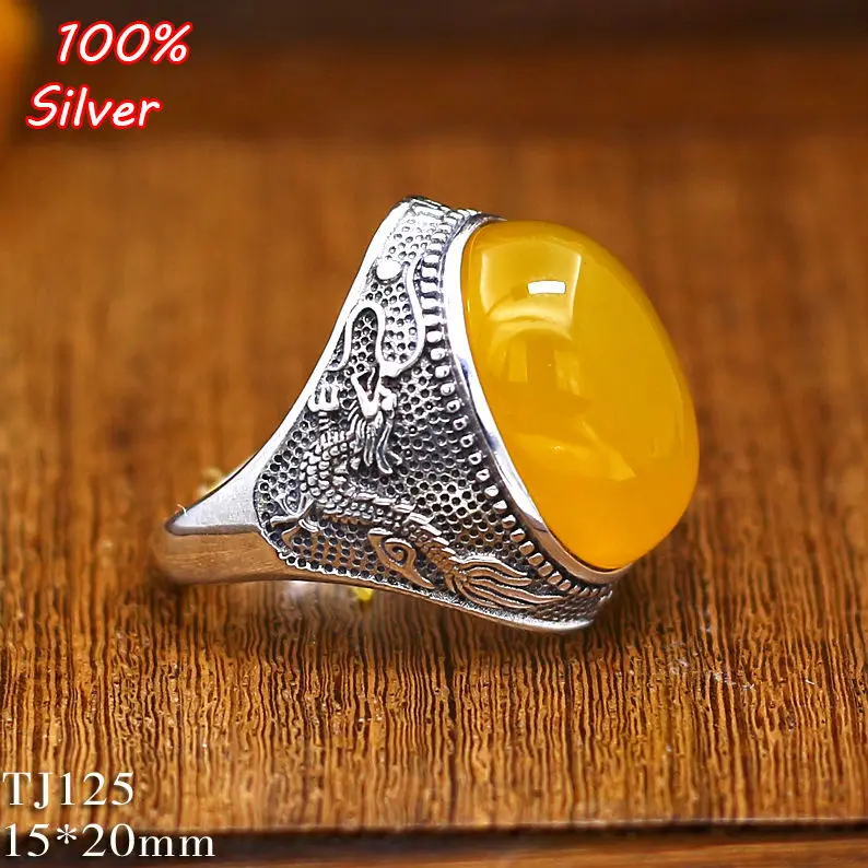 Мужское кольцо в виде дракона серебро 100% пробы 15 х20 мм|antique silver|for jewelrydiy jewelry |