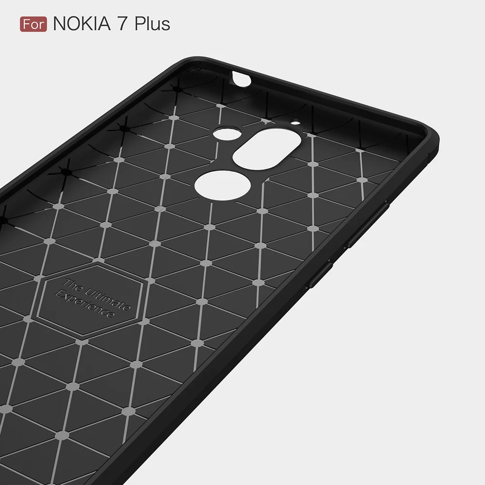 UTOPER силиконовый чехол для Nokia 7 Plus Роскошный из углеродного волокна ультра тонкий