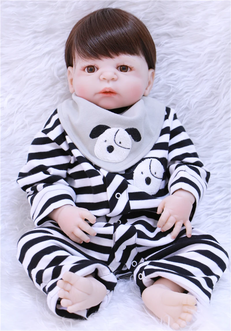 Силиконовые куклы Новорожденные для мальчиков NPK 22 дюйма кукла новорожденная
