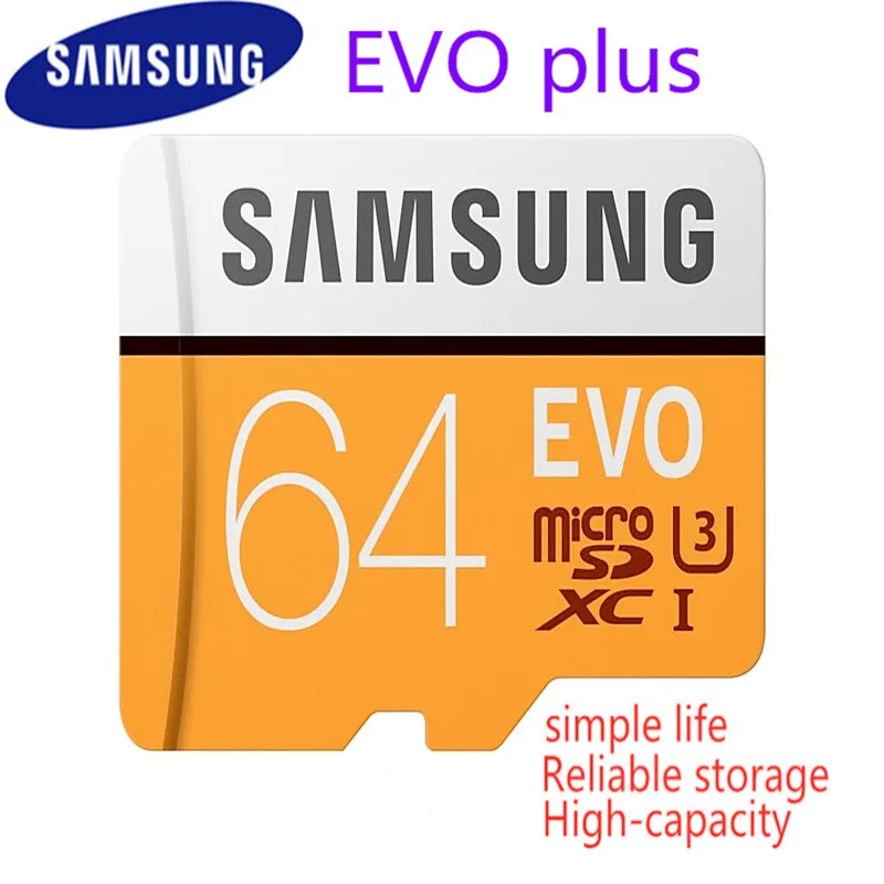 SAMSUNG карта памяти Micro SD карты памяти 64 ГБ памяти MicroSD Kaarten SDHC/SDXC Max 100 MS EVO емкостью 64 Гб C10 TF модуль памяти TransFlash Micro SD карты
