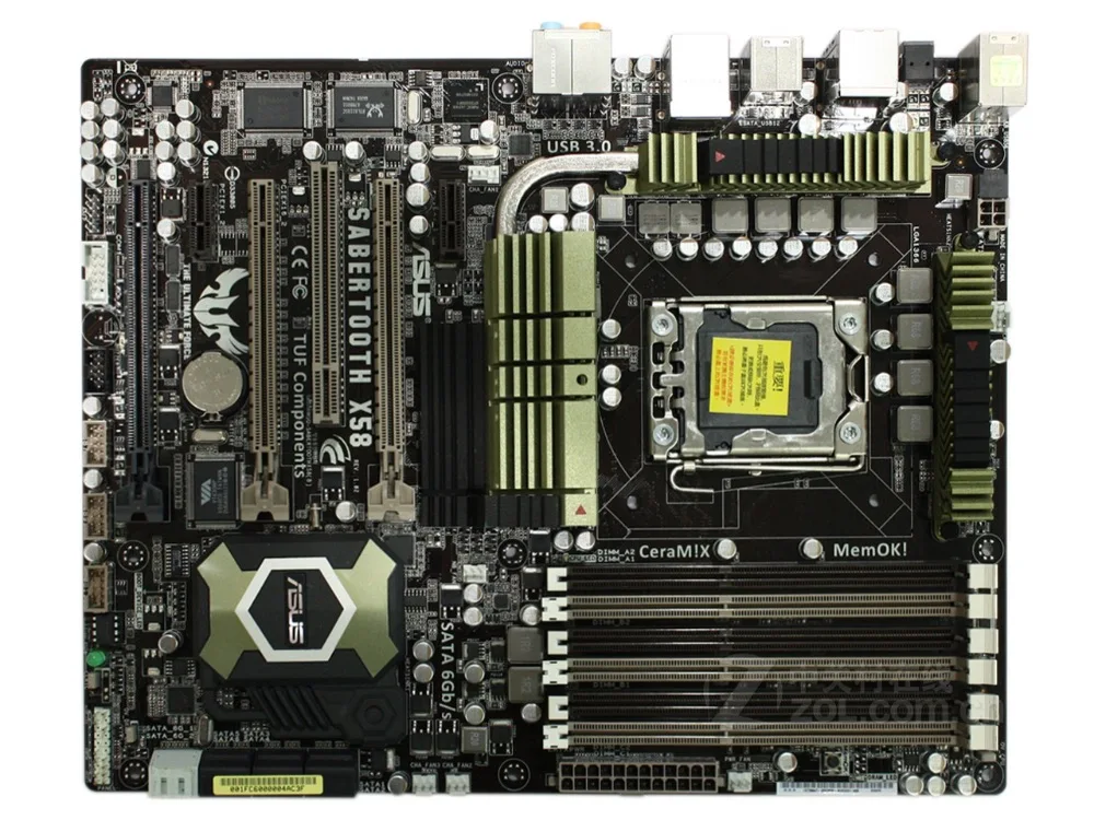Оригинальная материнская плата ASUS SaberTooth X58 LGA 1366 DDR3 для Core i7 Extreme/Core 24 ГБ Настольная