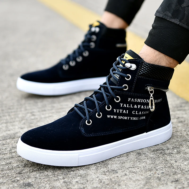 ZYYZYM Men Shoes Casual High Lace-Up Style Rubber Fashion Trend Sneakers Male | Обувь