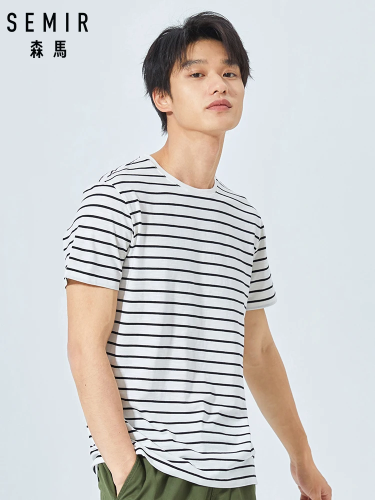 SEMIR 2019 летняя новая мужская Тонкая футболка с коротким рукавом простым круглым