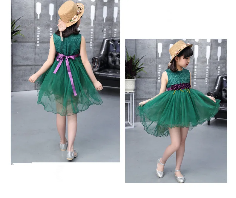 Gulugulumi 2017 Brand Summer Girls Flower Lace Dress Princess Lovely Sleeveless Mesh School Kid Clothes | Детская одежда и обувь