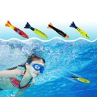 4 шт. плавательный бассейн игрушки Torpedo Rocket набрасывания колец для дайвинга с изображением популярной игры для детей, летние аксессуары для подводного погружения палка торпеды