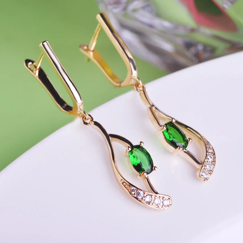 Топ Дизайн Синий Кристалл Висячие серьги AAAA + циркония угол глаза пирсинг уха