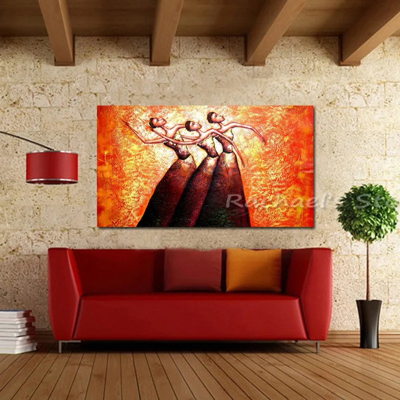 Ручная роспись абстрактная фотография танцор холст картина маслом современная