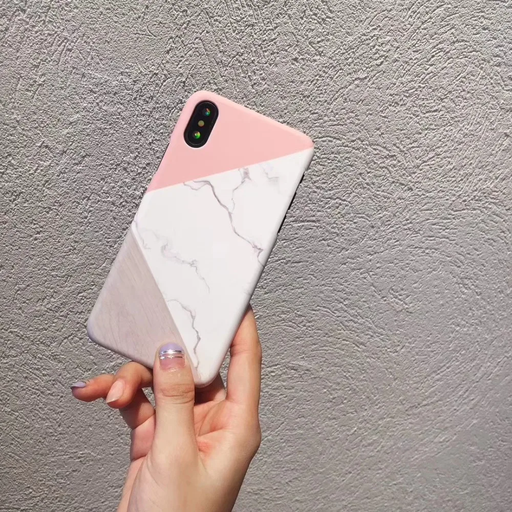 Pink White Marble phone Case For iphone 7 8 6 6s plus X XS Samsung s7 s8 s9 Plus Note8 Note9 S7 Edge Coque Protective Cases |