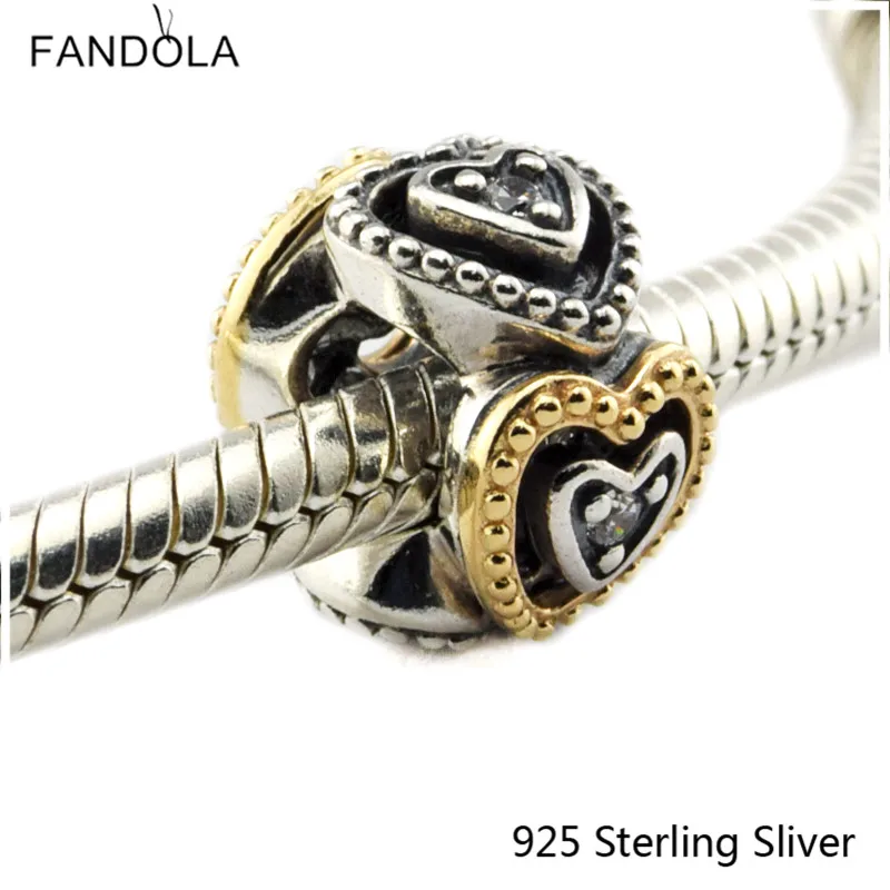 

CKK Celebration of Love 14K Gold Charms 925 Sterling Silver Beads Fits Original Bracelets Jewelry DIY Making