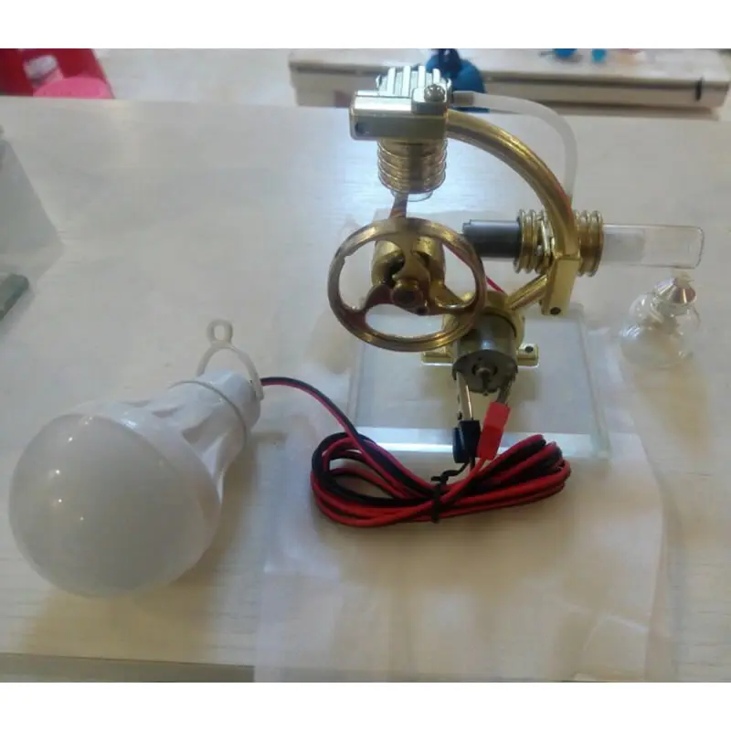 Micro Stirling engine model generator no need to add water dry air expansion generate power | Инструменты