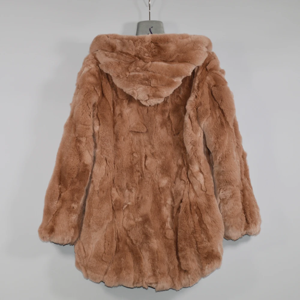 2020 новые женские зимние длинные Стиль натуральная Рекс меховая куртка с мехом