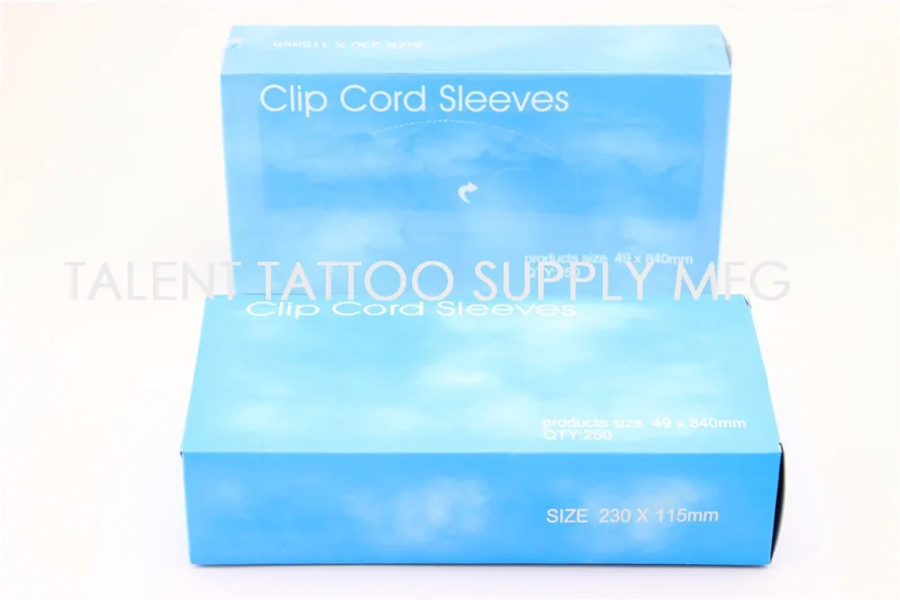 Совершенно новый 250 шт./кор. Премиум качество PE зажим шнур рукава для татуировки