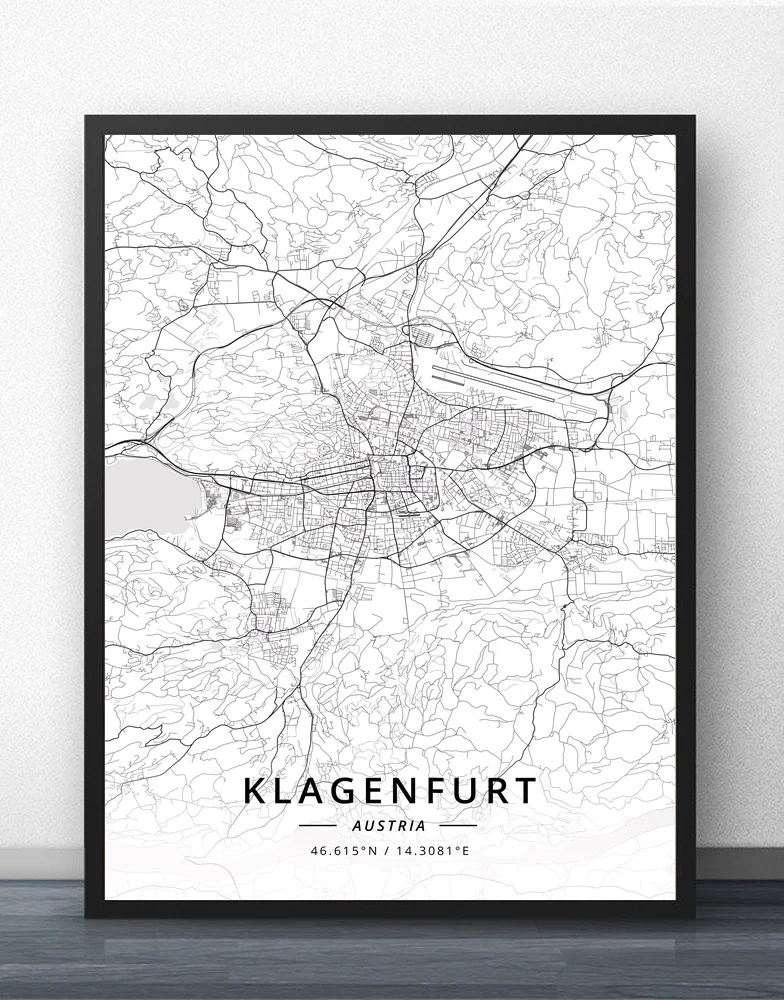 Грац Инсбрук Klagenfurt Linz Зальцбург карта Вены Австрия плакат|Рисование и