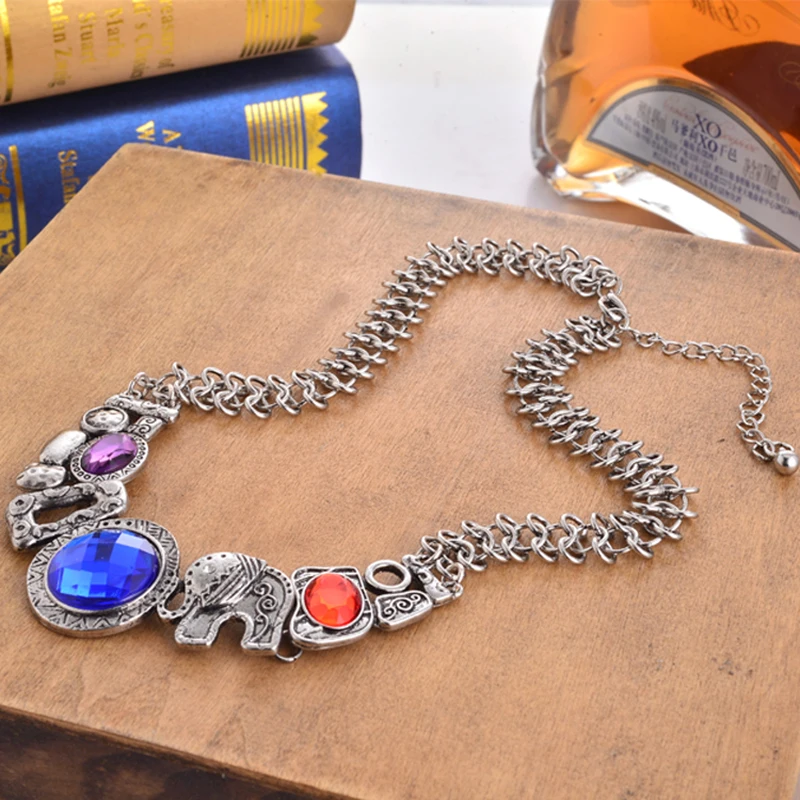 Женское Ожерелье чокер с подвеской в виде слона|chokers necklaces for women|chunky necklacestatement choker