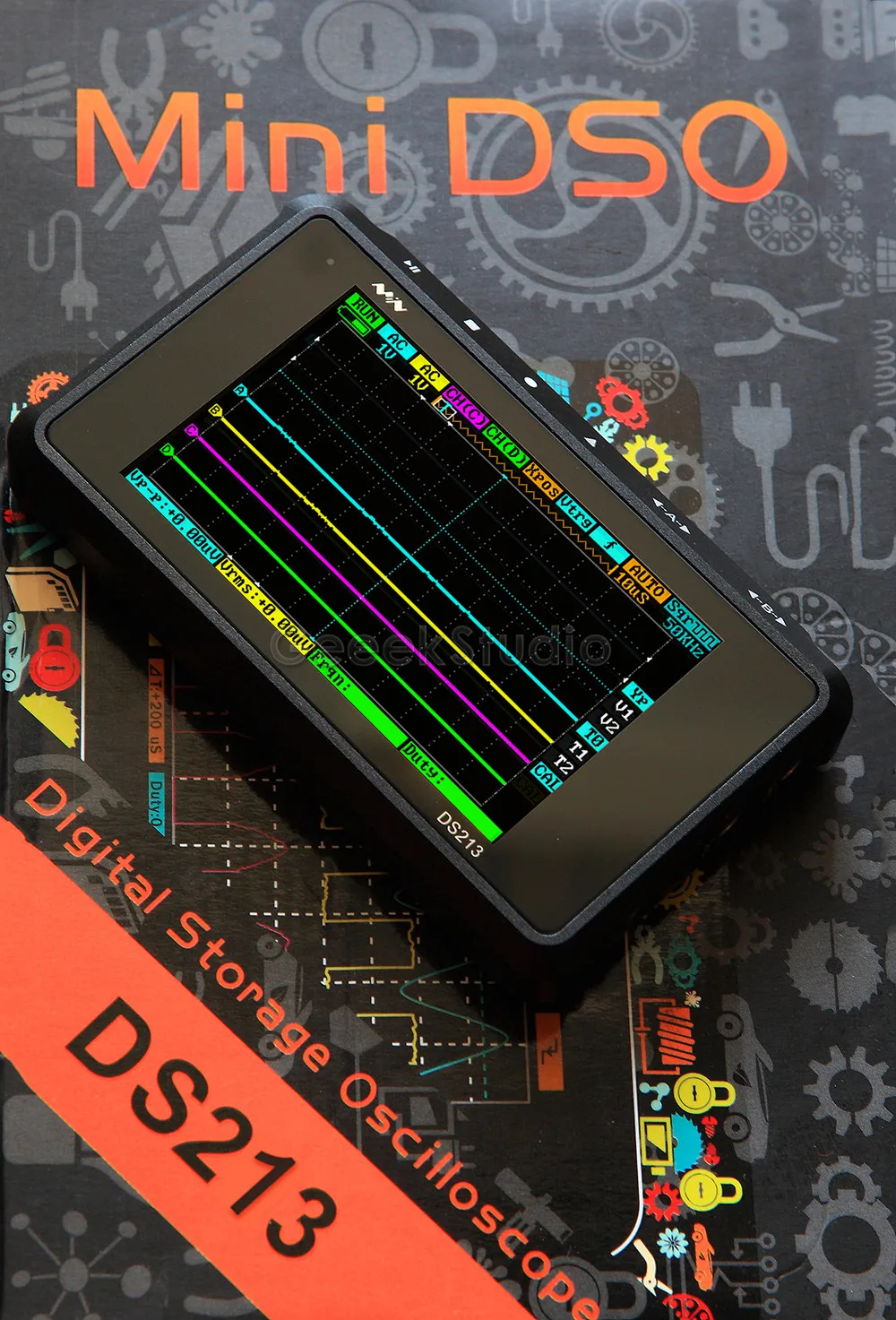 Мини DSO DS213 DSO213 цифровой осциллограф Обновление от DS203 DSO203, с дополнительным силиконовым резиновым защитным чехлом