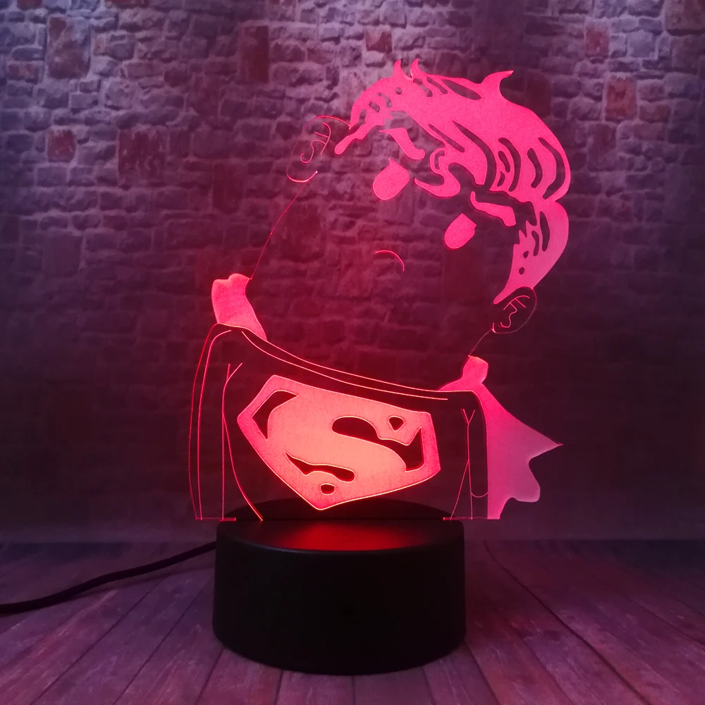 DC Супермен легенды крутой герой мультфильм милый Q Ночник LED 7 красочных изменений