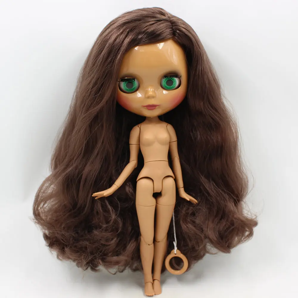 Ледяной DBS Blyth кукольные нет. BL0222 Brwon вьющиеся волосы шарнирное тело шоколад кожи