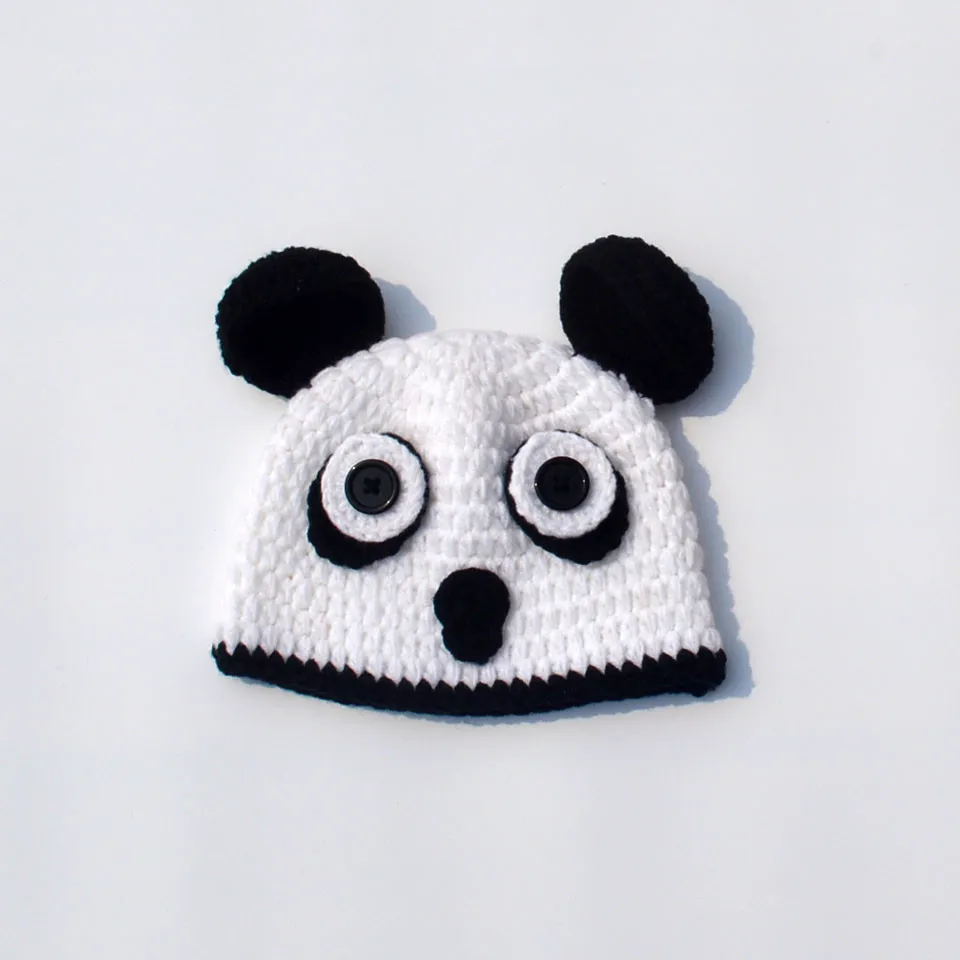 Новорожденный дизайн панды детская вязаная крючком Детская фотография Реквизит