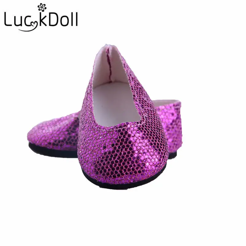 LUCKDOLL чистый цвет блестящая обувь подходит 18 дюймов американский и 43 см детская
